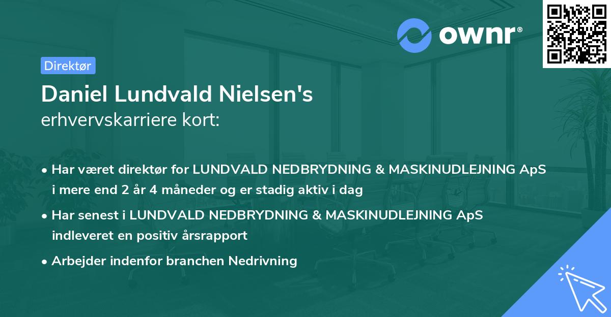 Daniel Lundvald Nielsen's erhvervskarriere kort