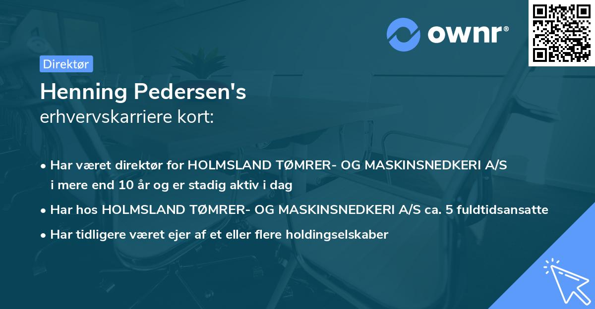 Henning Pedersen's erhvervskarriere kort