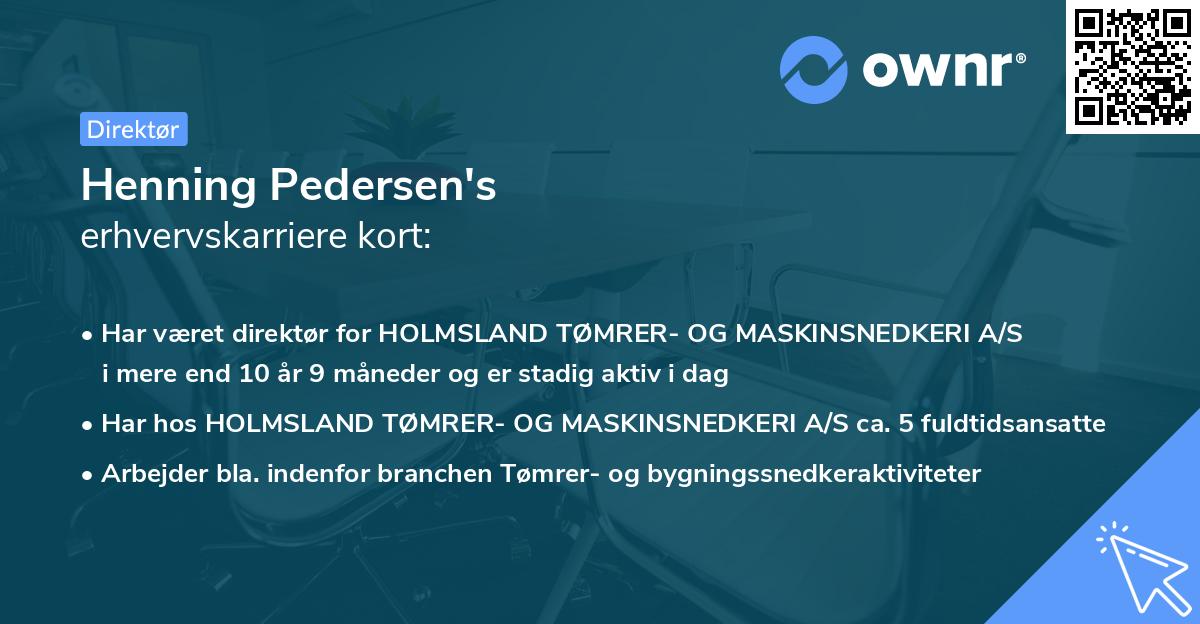 Henning Pedersen's erhvervskarriere kort
