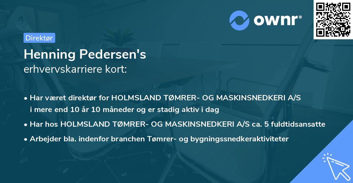 Henning Pedersen's erhvervskarriere kort