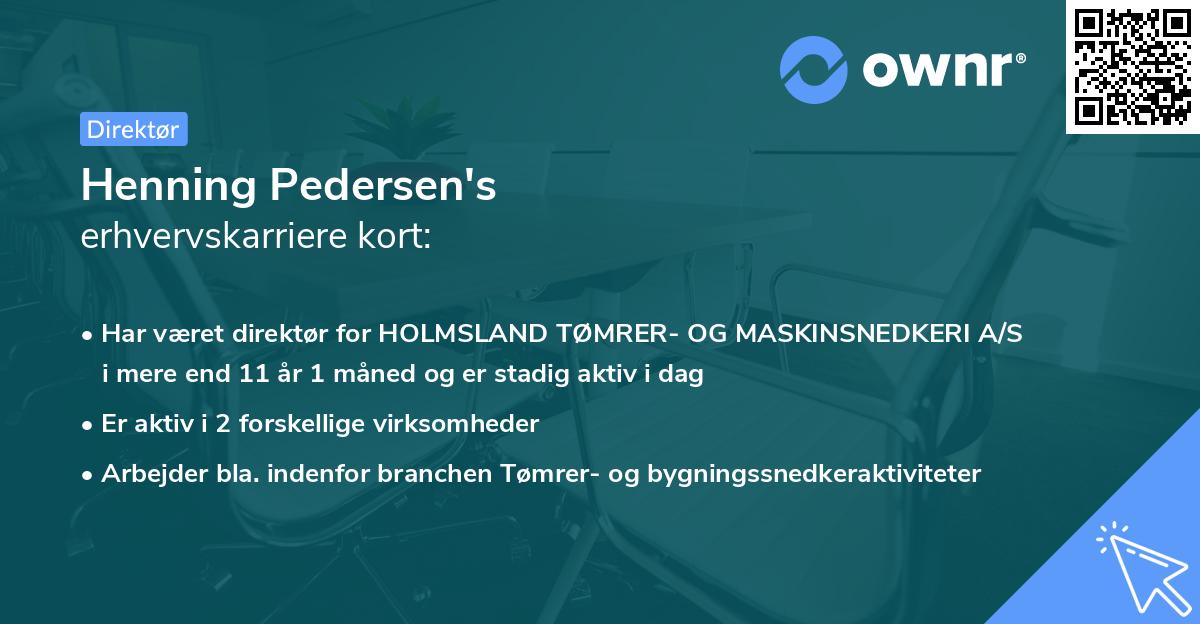 Henning Pedersen's erhvervskarriere kort