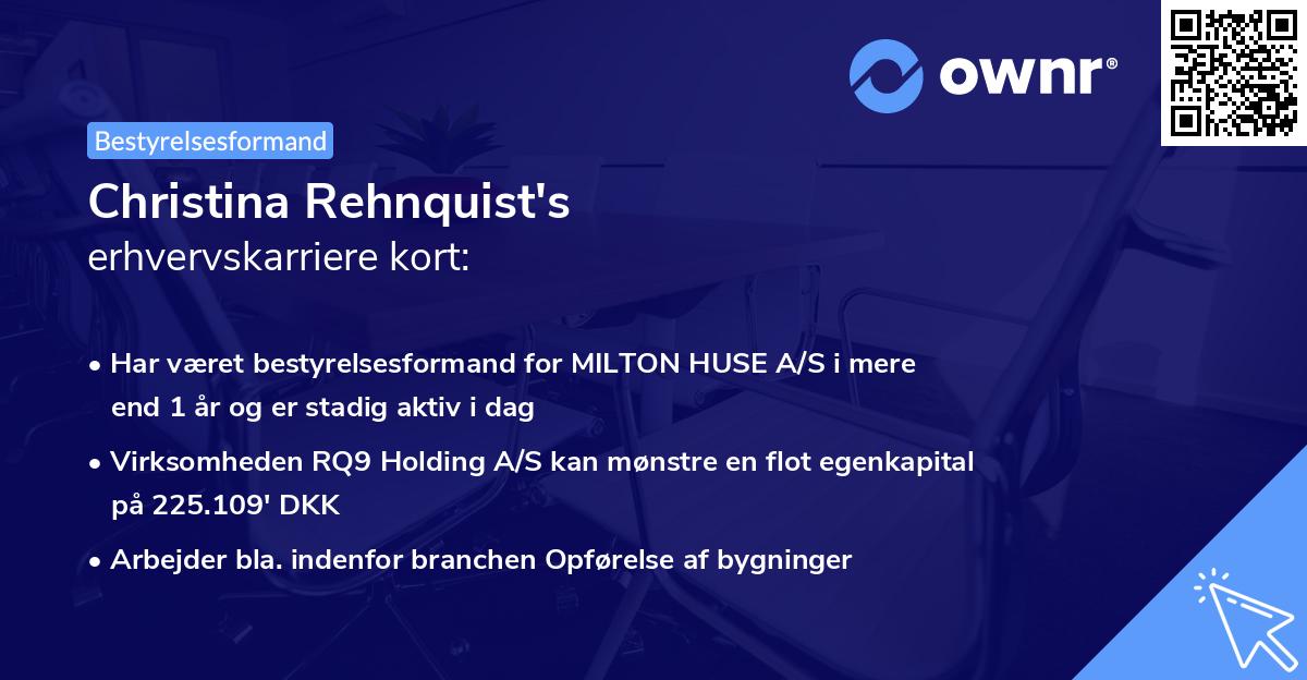 Christina Rehnquist's erhvervskarriere kort