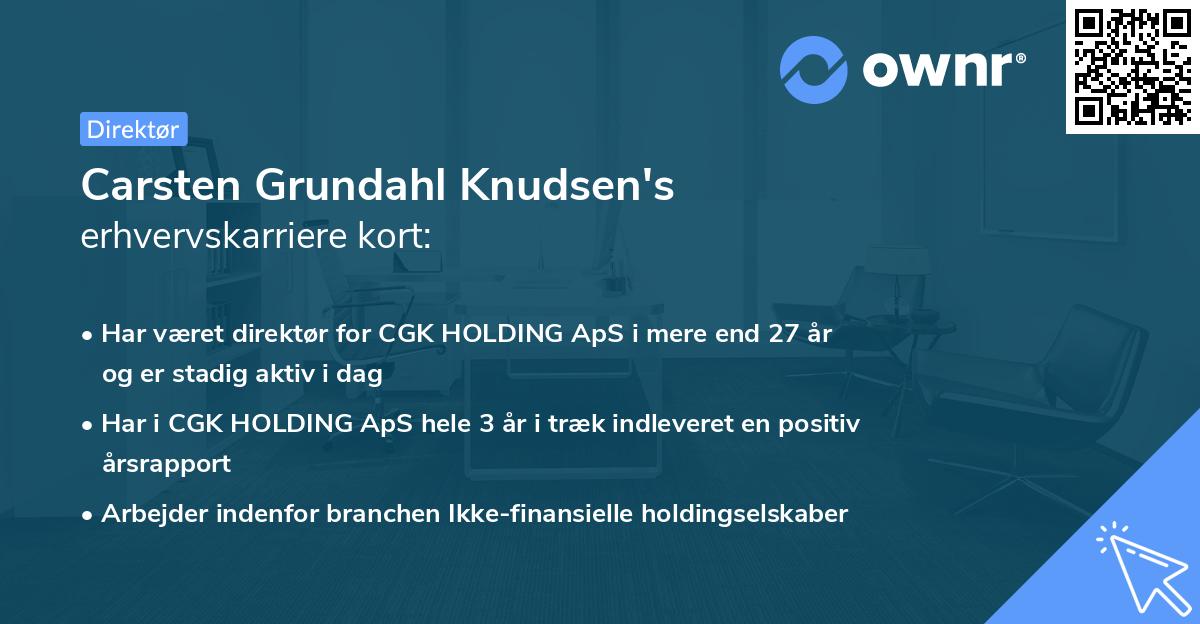 Carsten Grundahl Knudsen's erhvervskarriere kort