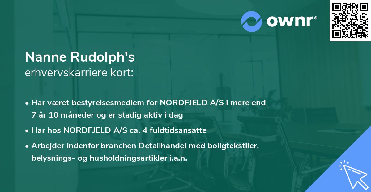 Nanne Rudolph's erhvervskarriere kort