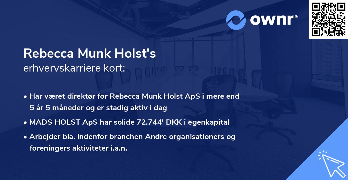Rebecca Munk Holst's erhvervskarriere kort