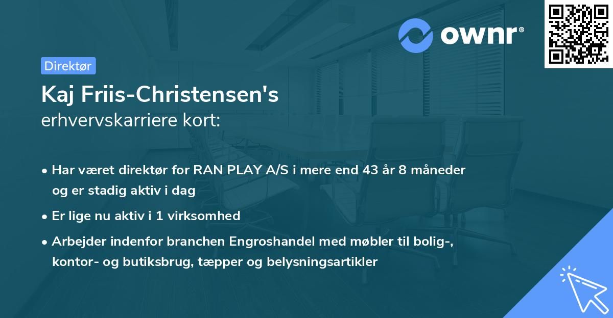 Kaj Friis-Christensen's erhvervskarriere kort