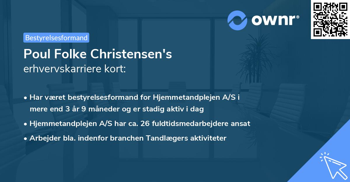 Poul Folke Christensen's erhvervskarriere kort