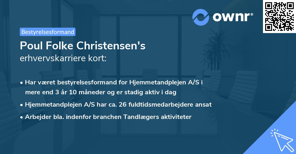 Poul Folke Christensen's erhvervskarriere kort