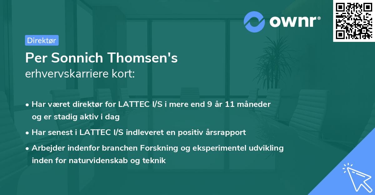 Per Sonnich Thomsen's erhvervskarriere kort