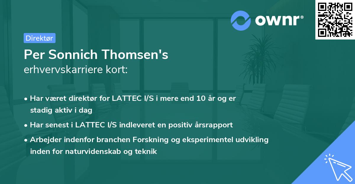 Per Sonnich Thomsen's erhvervskarriere kort