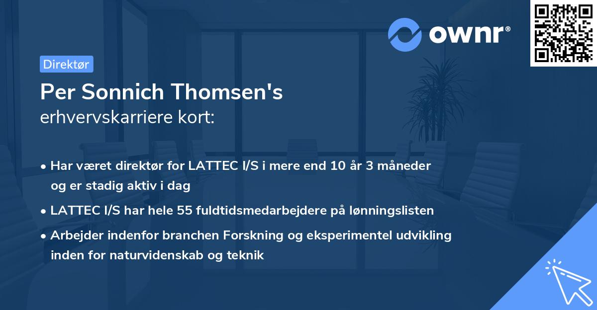 Per Sonnich Thomsen's erhvervskarriere kort