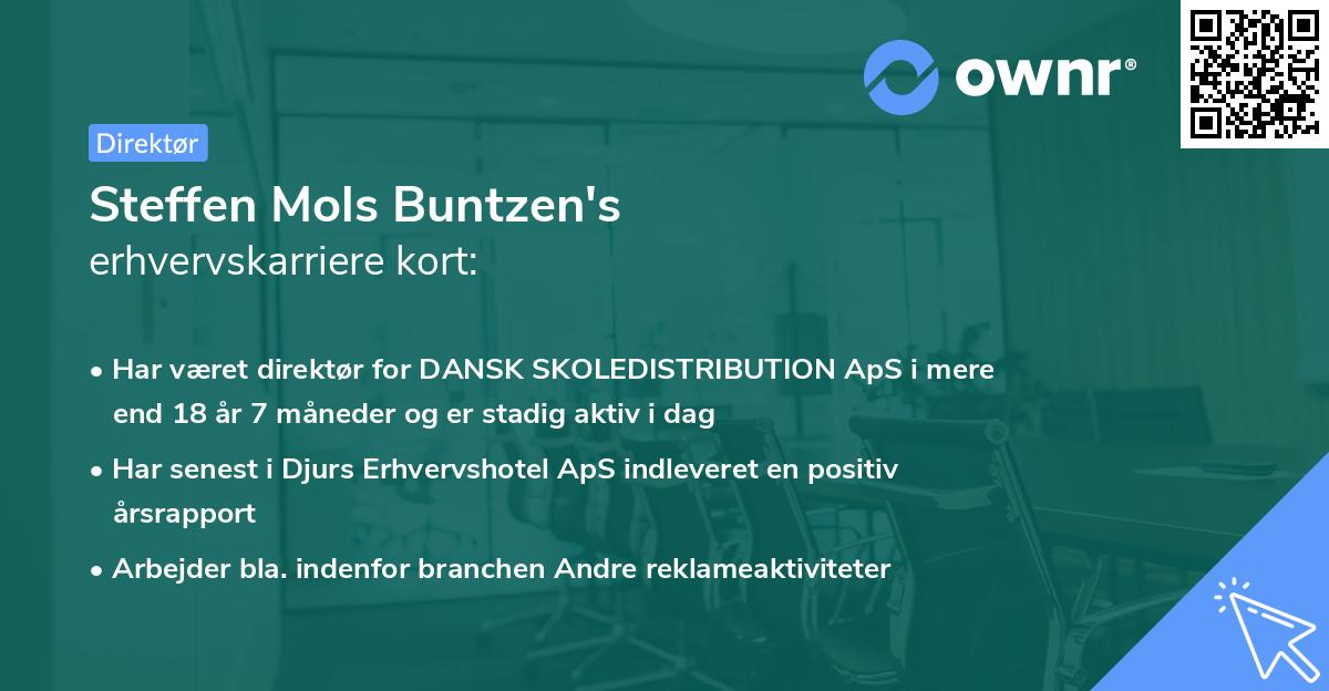 Steffen Mols Buntzen's erhvervskarriere kort