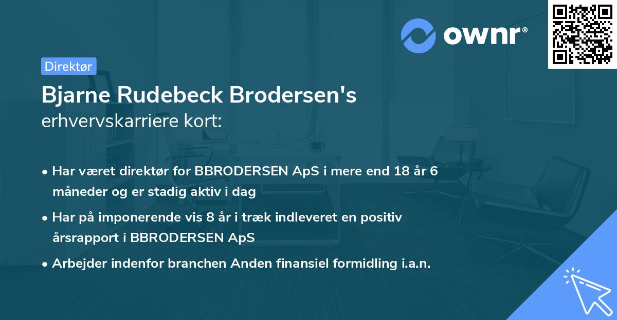 Bjarne Rudebeck Brodersen's erhvervskarriere kort