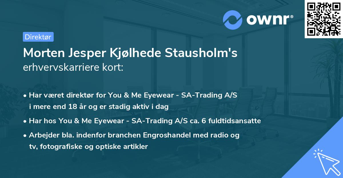 Morten Jesper Kjølhede Stausholm's erhvervskarriere kort