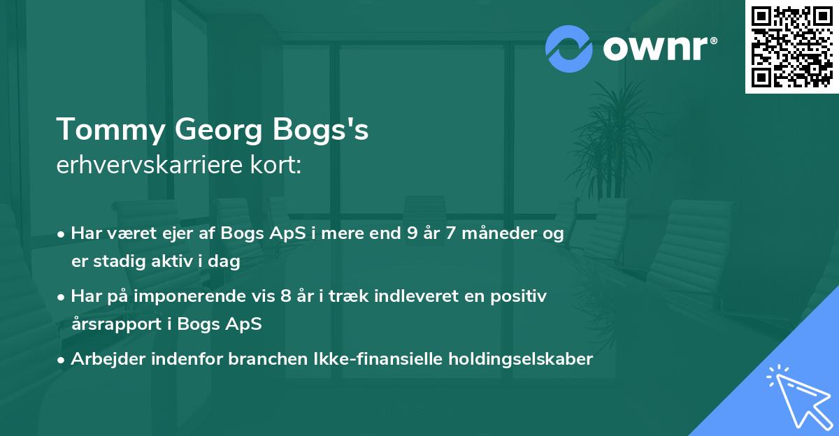Tommy Georg Bogs's erhvervskarriere kort