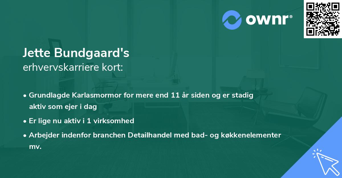 Jette Bundgaard's erhvervskarriere kort