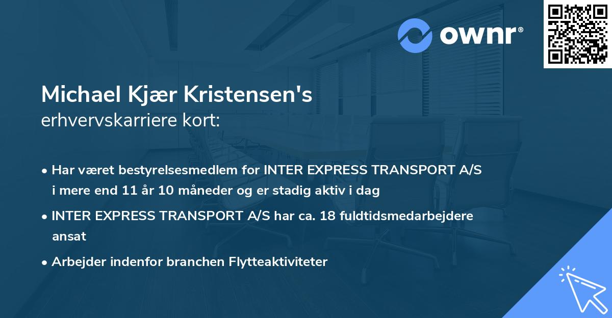 Michael Kjær Kristensen's erhvervskarriere kort