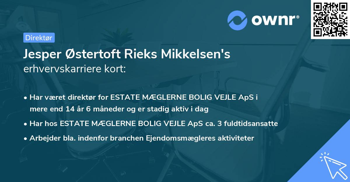 Jesper Østertoft Rieks Mikkelsen's erhvervskarriere kort