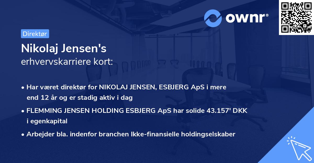 Nikolaj Jensen's erhvervskarriere kort