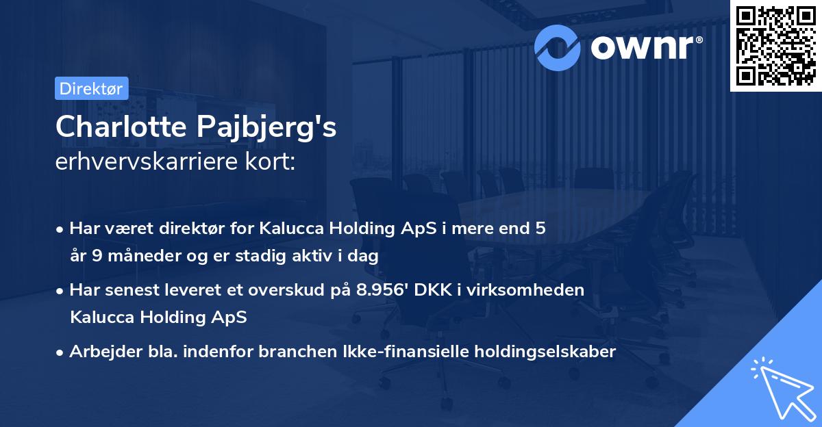 Charlotte Pajbjerg's erhvervskarriere kort