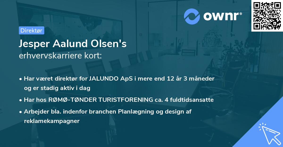 Jesper Aalund Olsen's erhvervskarriere kort