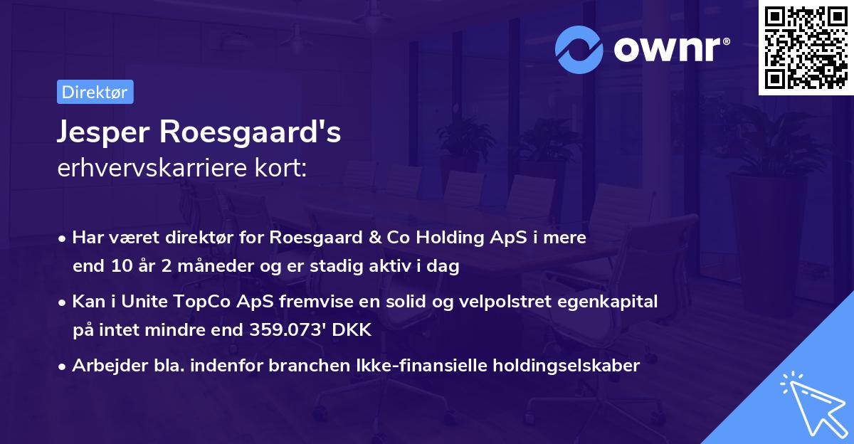 Jesper Roesgaard's erhvervskarriere kort