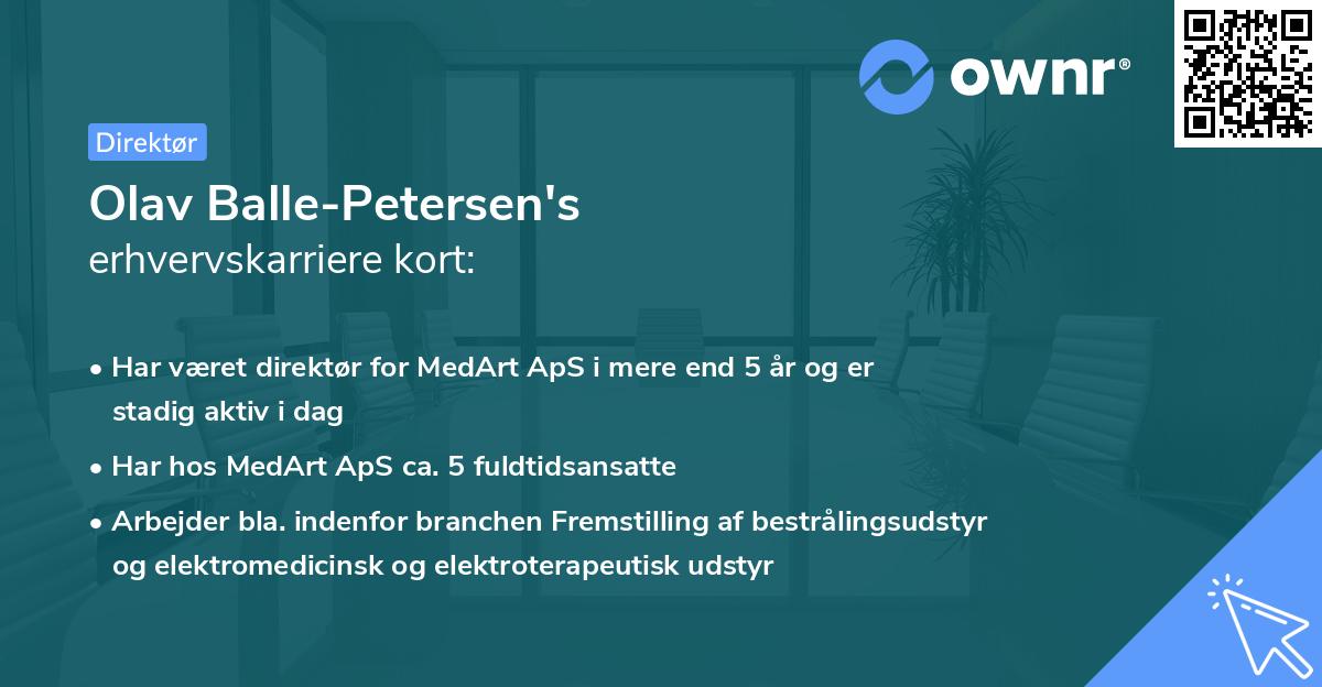 Olav Balle-Petersen's erhvervskarriere kort