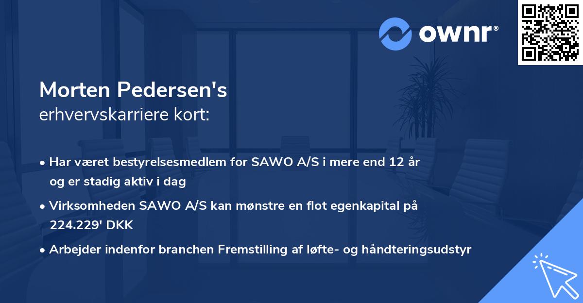 Morten Pedersen's erhvervskarriere kort