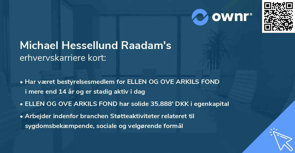 Michael Hessellund Raadam's erhvervskarriere kort