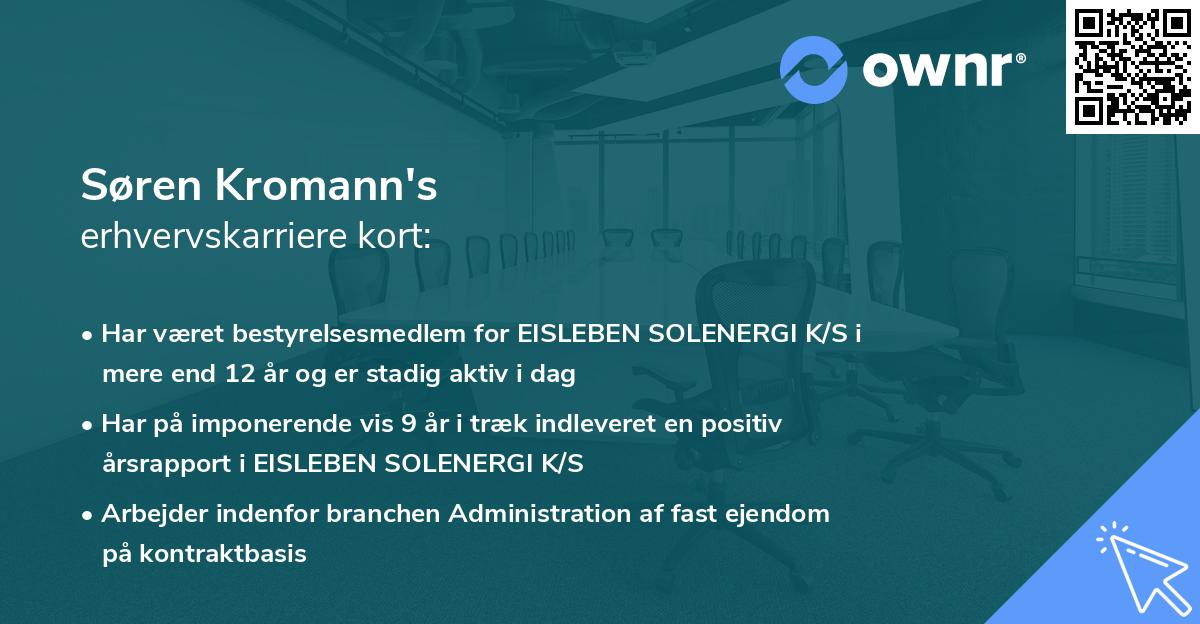 Søren Kromann's erhvervskarriere kort