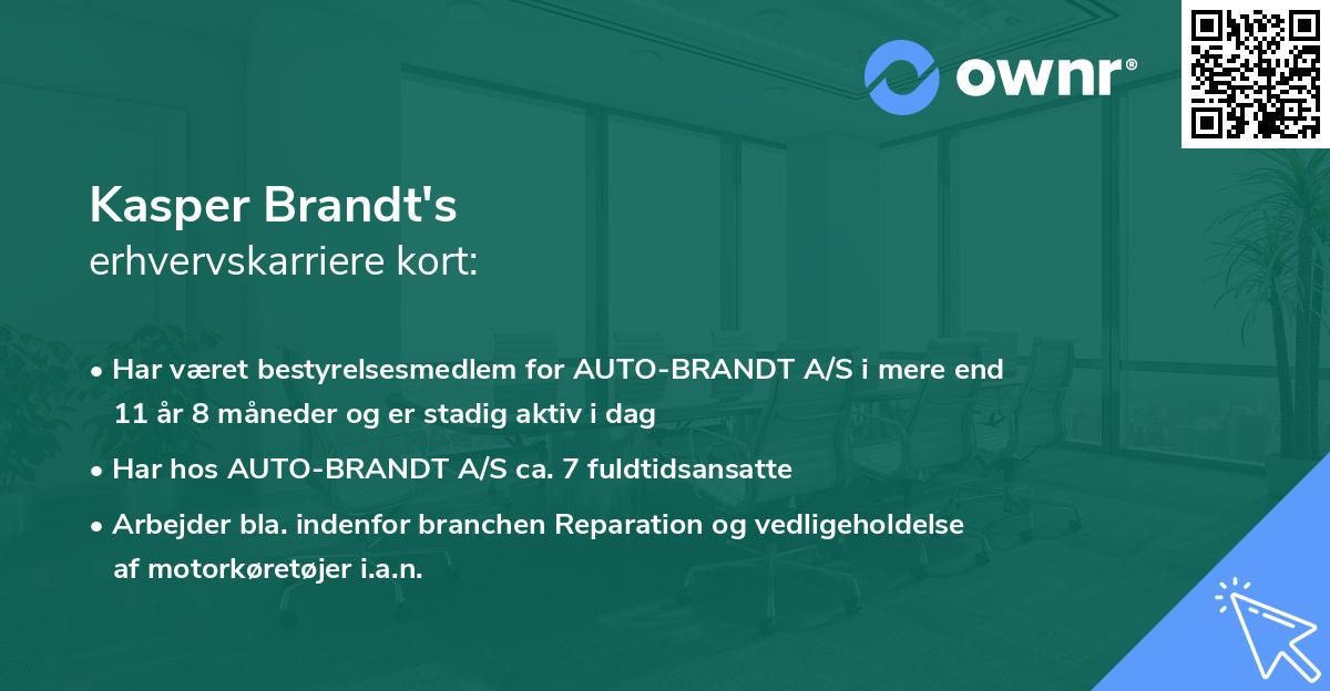 Kasper Brandt's erhvervskarriere kort