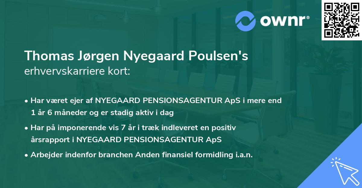 Thomas Jørgen Nyegaard Poulsen's erhvervskarriere kort
