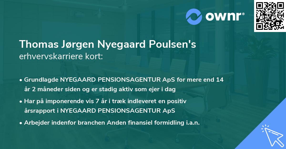Thomas Jørgen Nyegaard Poulsen's erhvervskarriere kort