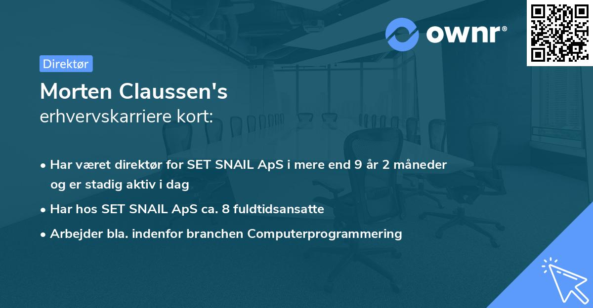 Morten Claussen's erhvervskarriere kort