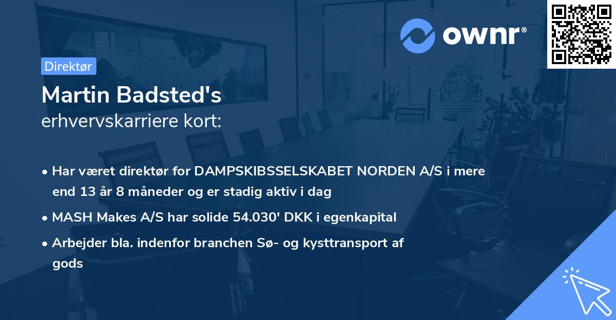 Martin Badsted's erhvervskarriere kort