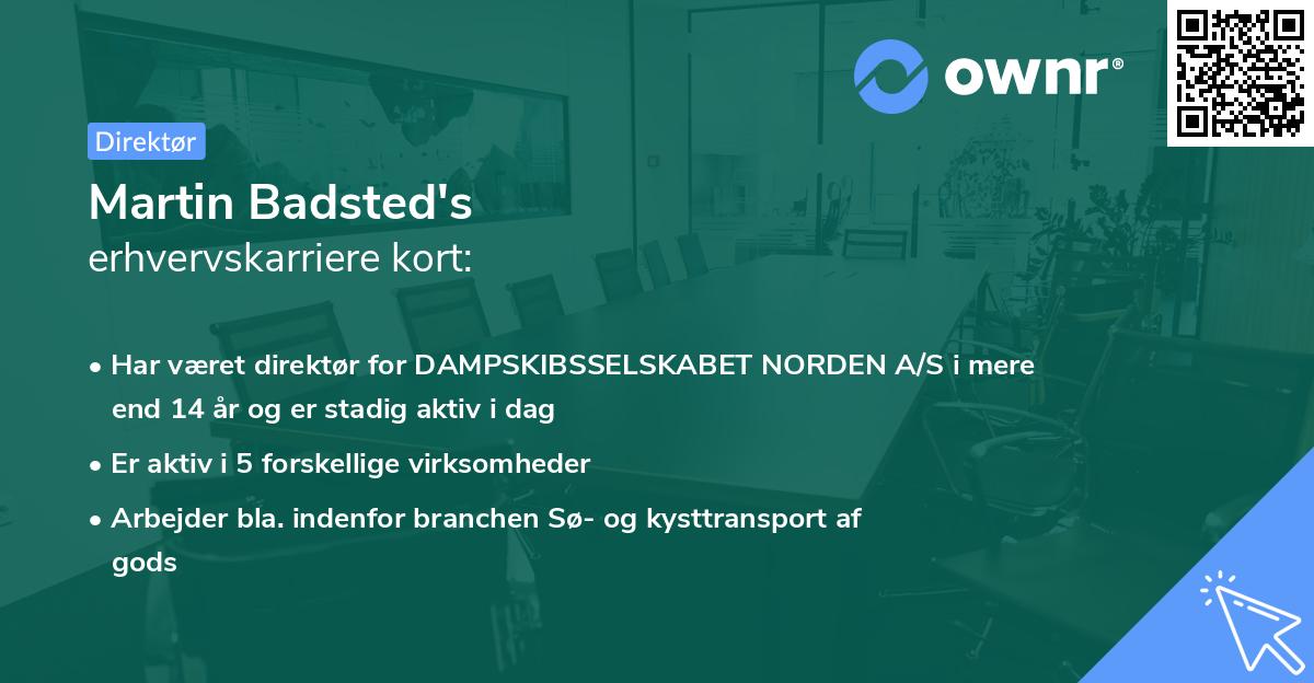 Martin Badsted's erhvervskarriere kort