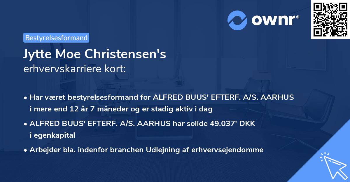 Jytte Moe Christensen's erhvervskarriere kort