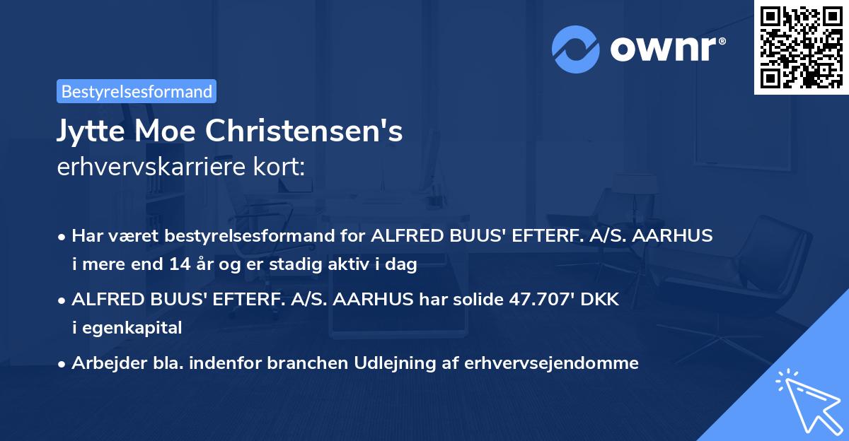 Jytte Moe Christensen's erhvervskarriere kort