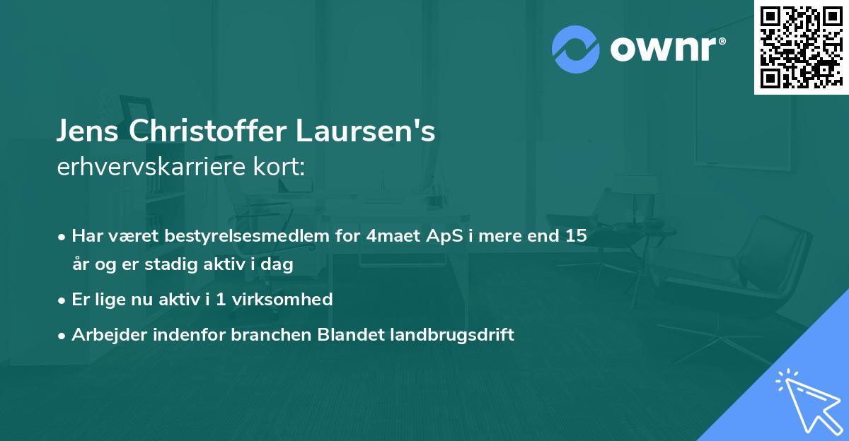 Jens Christoffer Laursen's erhvervskarriere kort