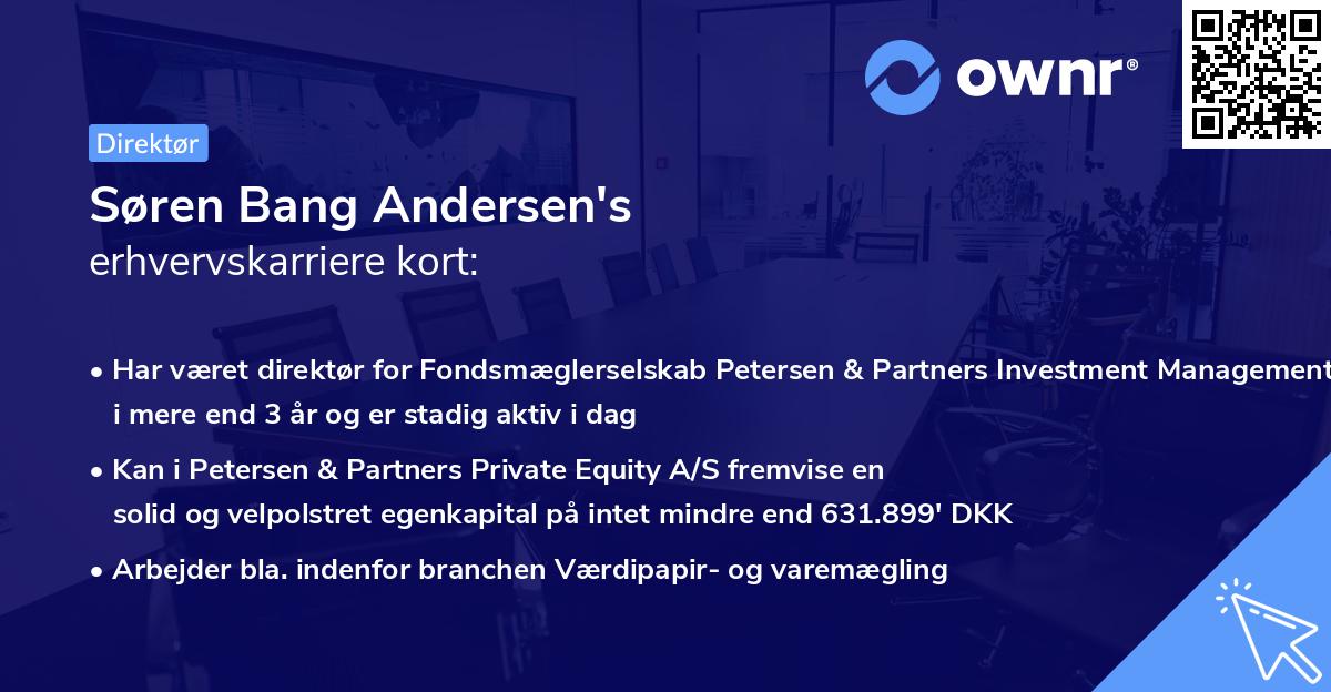 Søren Bang Andersen's erhvervskarriere kort