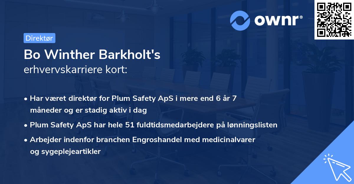 Bo Winther Barkholt's erhvervskarriere kort