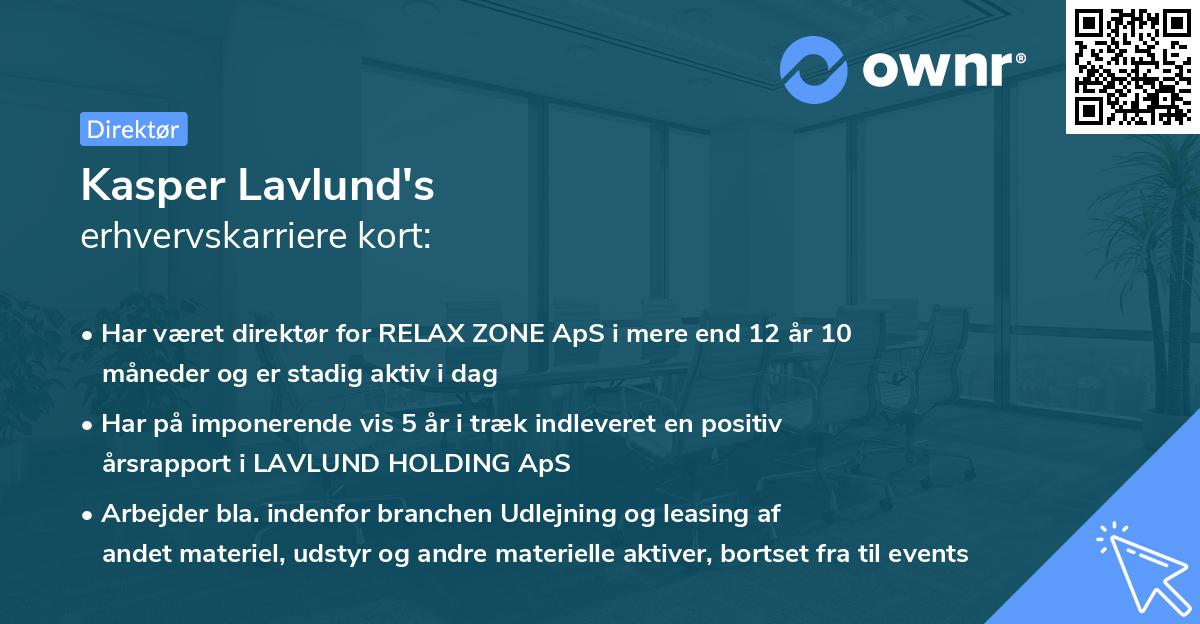 Kasper Lavlund's erhvervskarriere kort