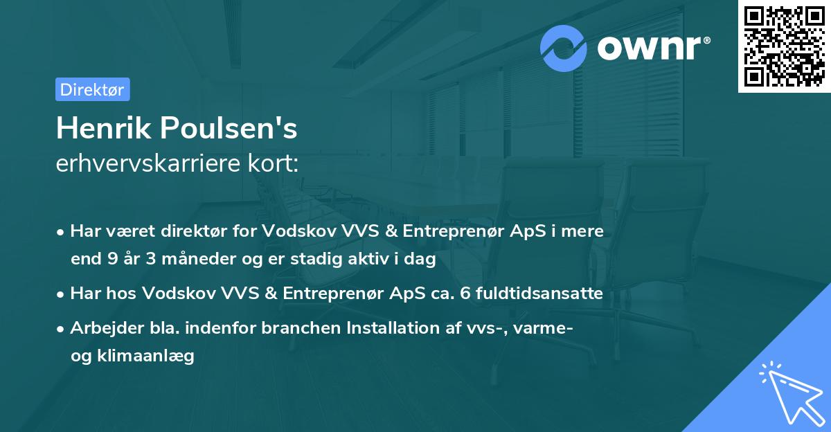 Henrik Poulsen's erhvervskarriere kort