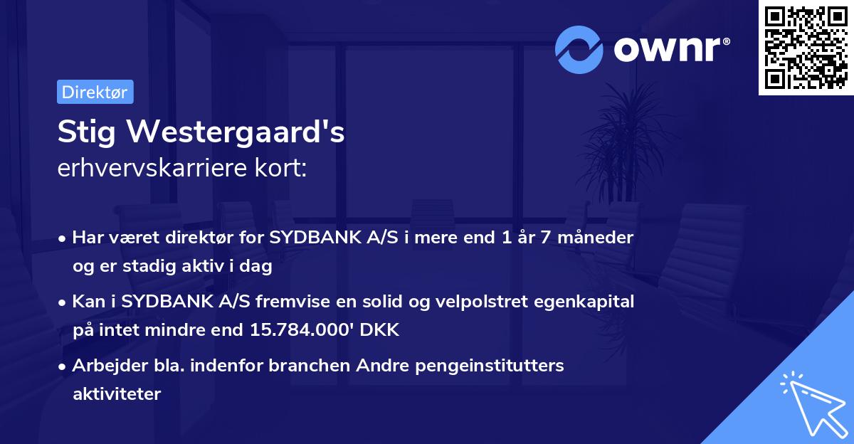 Stig Westergaard's erhvervskarriere kort