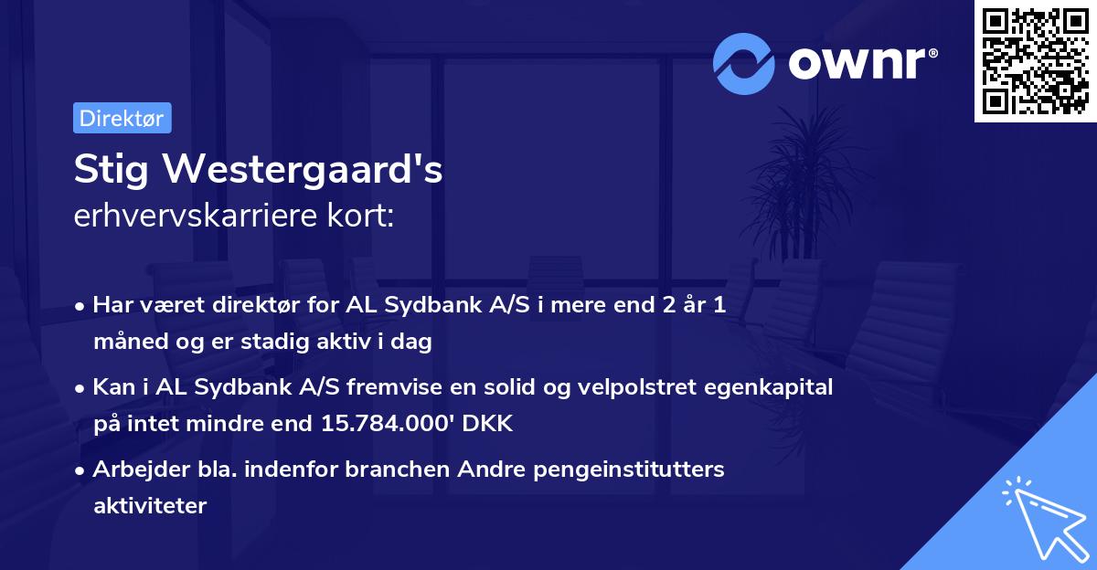 Stig Westergaard's erhvervskarriere kort