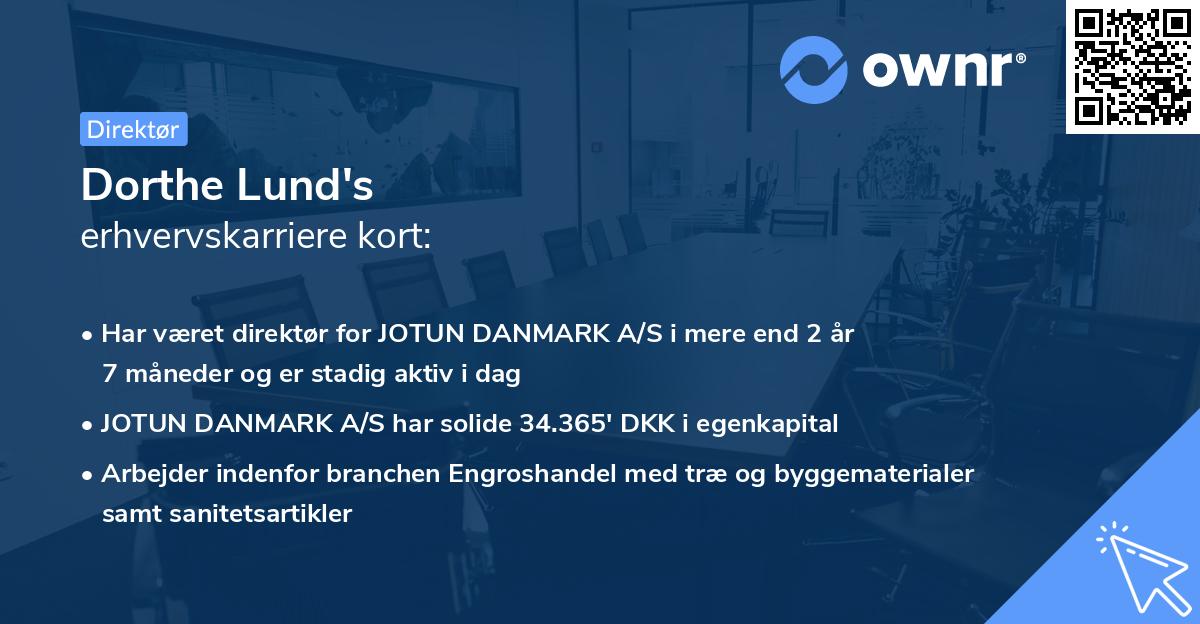 Dorthe Lund's erhvervskarriere kort