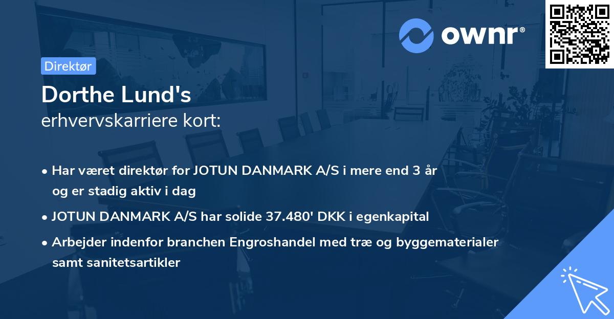 Dorthe Lund's erhvervskarriere kort