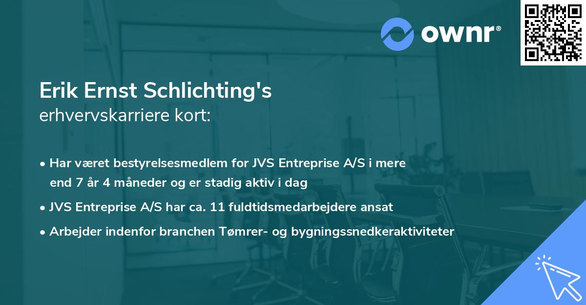 Erik Ernst Schlichting's erhvervskarriere kort