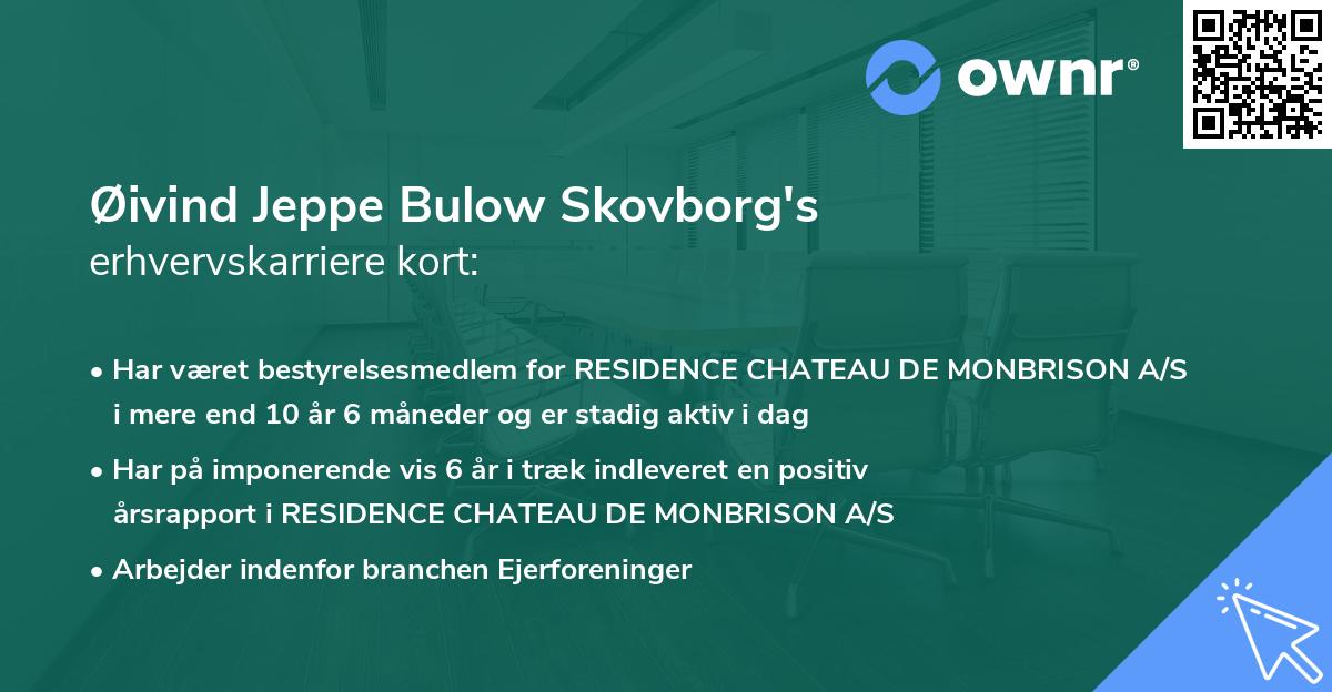 Øivind Jeppe Bulow Skovborg's erhvervskarriere kort