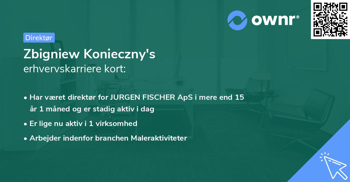 Zbigniew Konieczny's erhvervskarriere kort